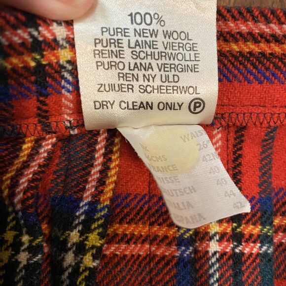 Vtg LAIRD PORTCH of SCOTLAND Red Tartan Plaid Wrap Kilt skirt 100% Wool Skirt 26 - Picture 5 of 12